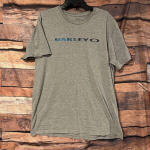 Oakley T-Shirt Men's XXL Gray Blue Camo Logo Graphic Tee Short Sleeve Crew Neck